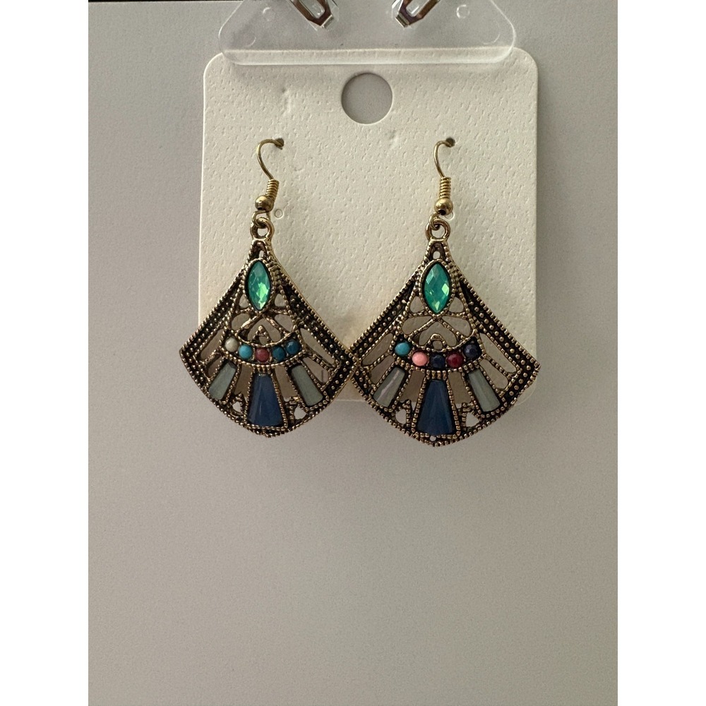 BOHO Fan Medallion Pierced Earrings‎